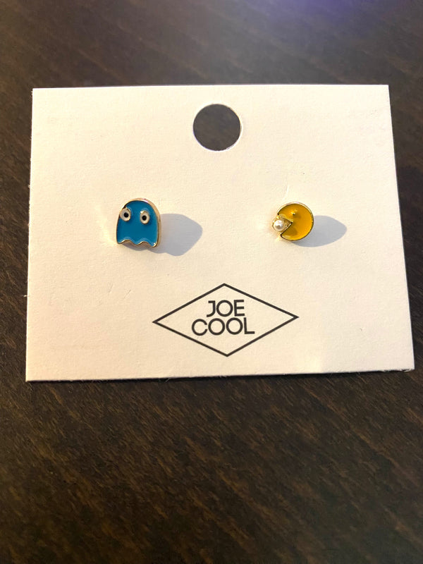 Pac Man Mis-matched earrings